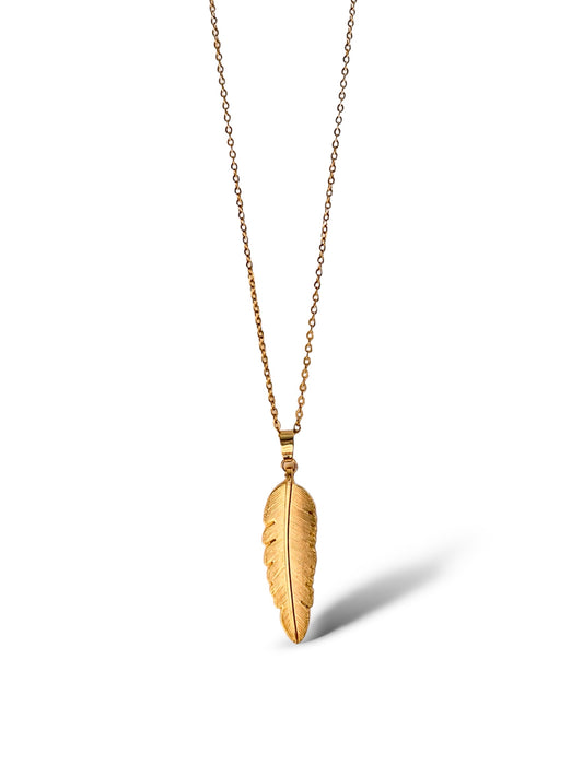 Tree Leaf Necklace, Vermeil Gold