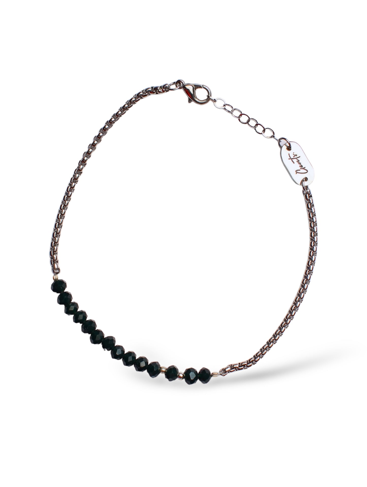 Box-Olive Crystal Bracelet, Sterling Silver.