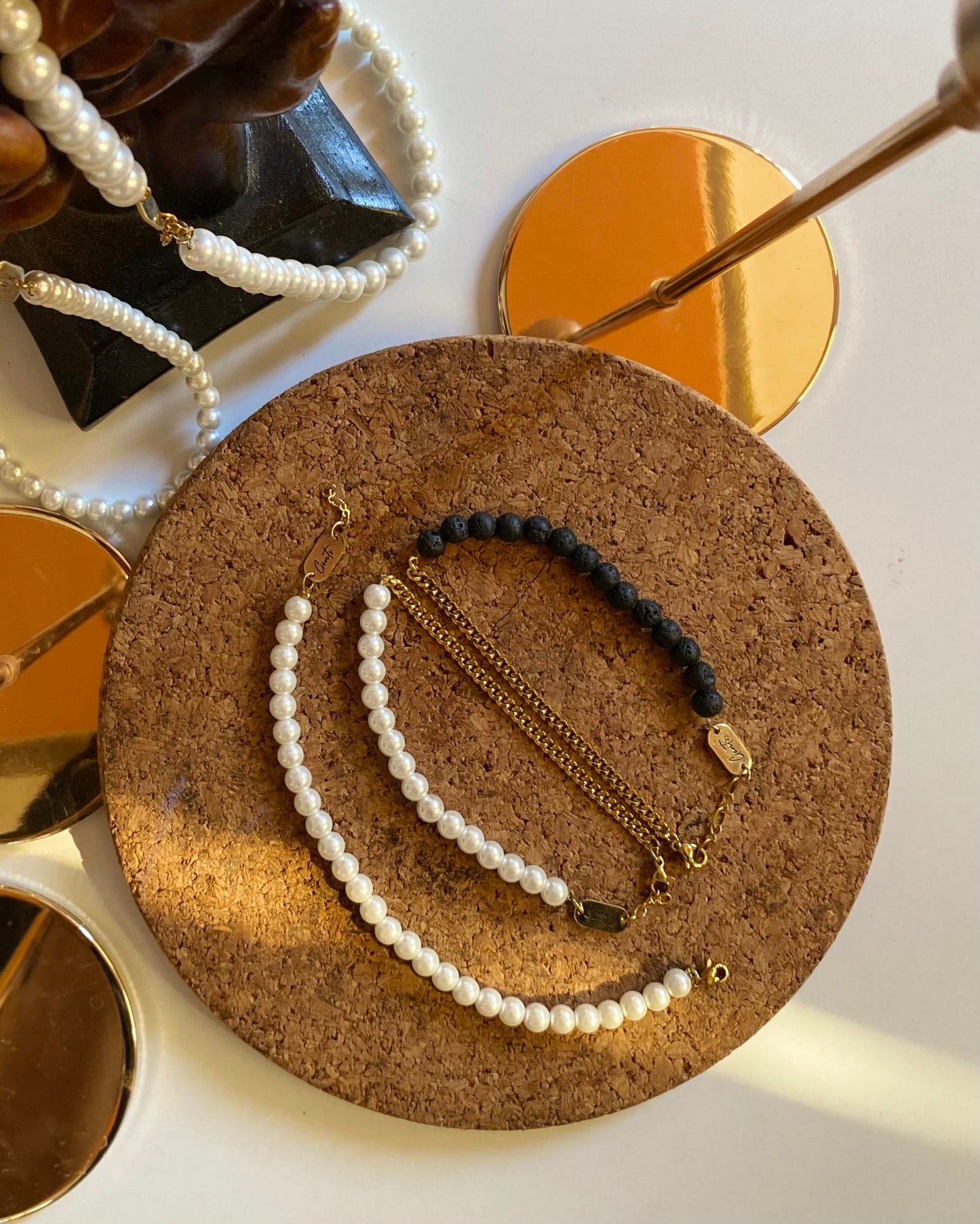 Curb Chain, Fresh Pearl Bracelet, Gold Vermeil.
