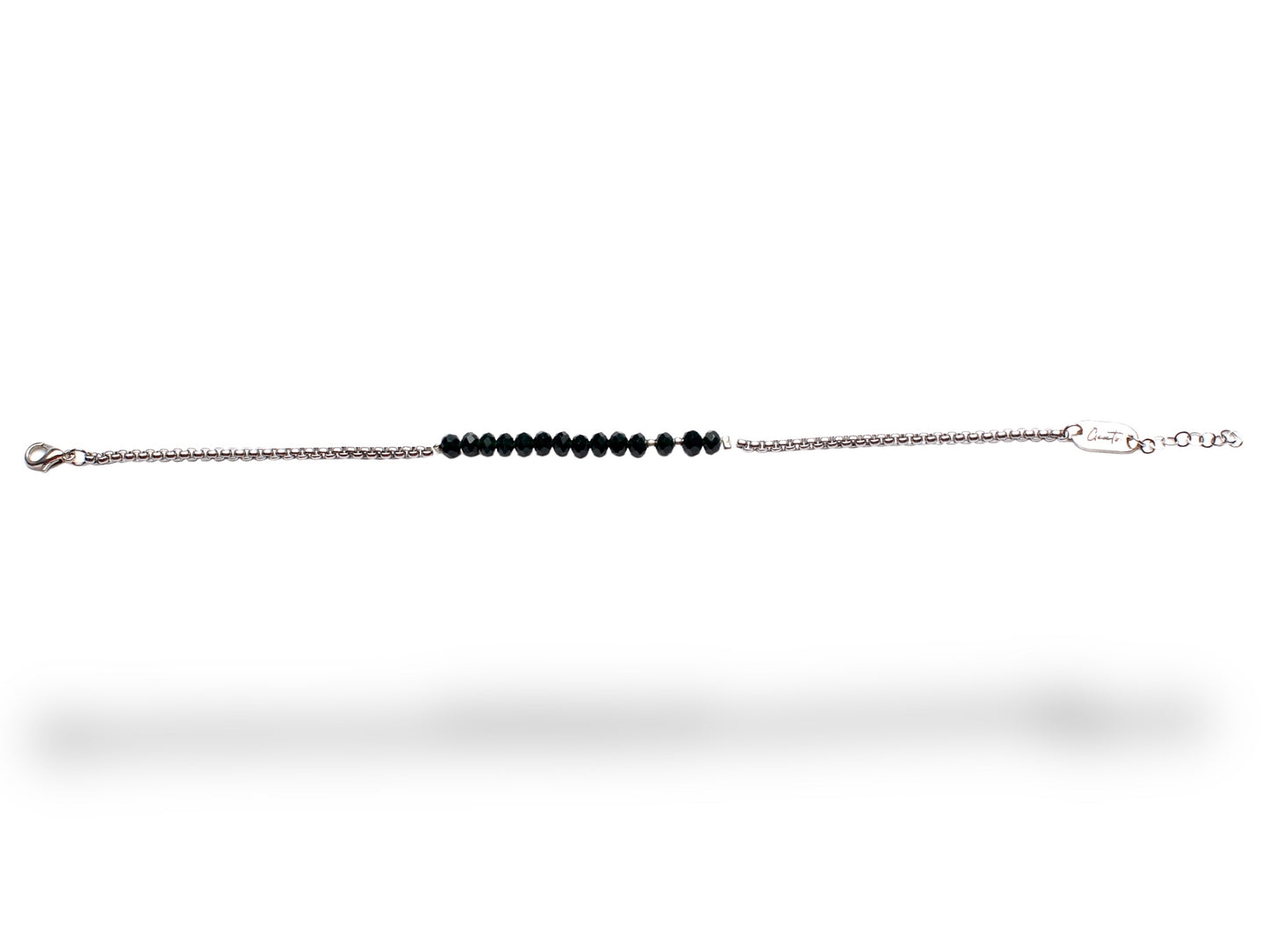 Box-Olive Crystal Bracelet, Sterling Silver.