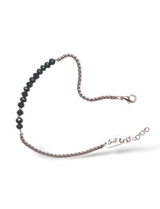 Box-Olive Crystal Bracelet, Sterling Silver.