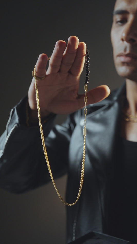 Curb Clip Crystal Chain, Vermil Gold.