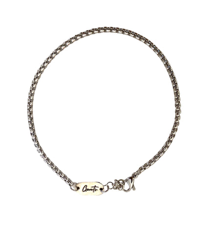 Box Chain Bracelet, Sterling Sliver.