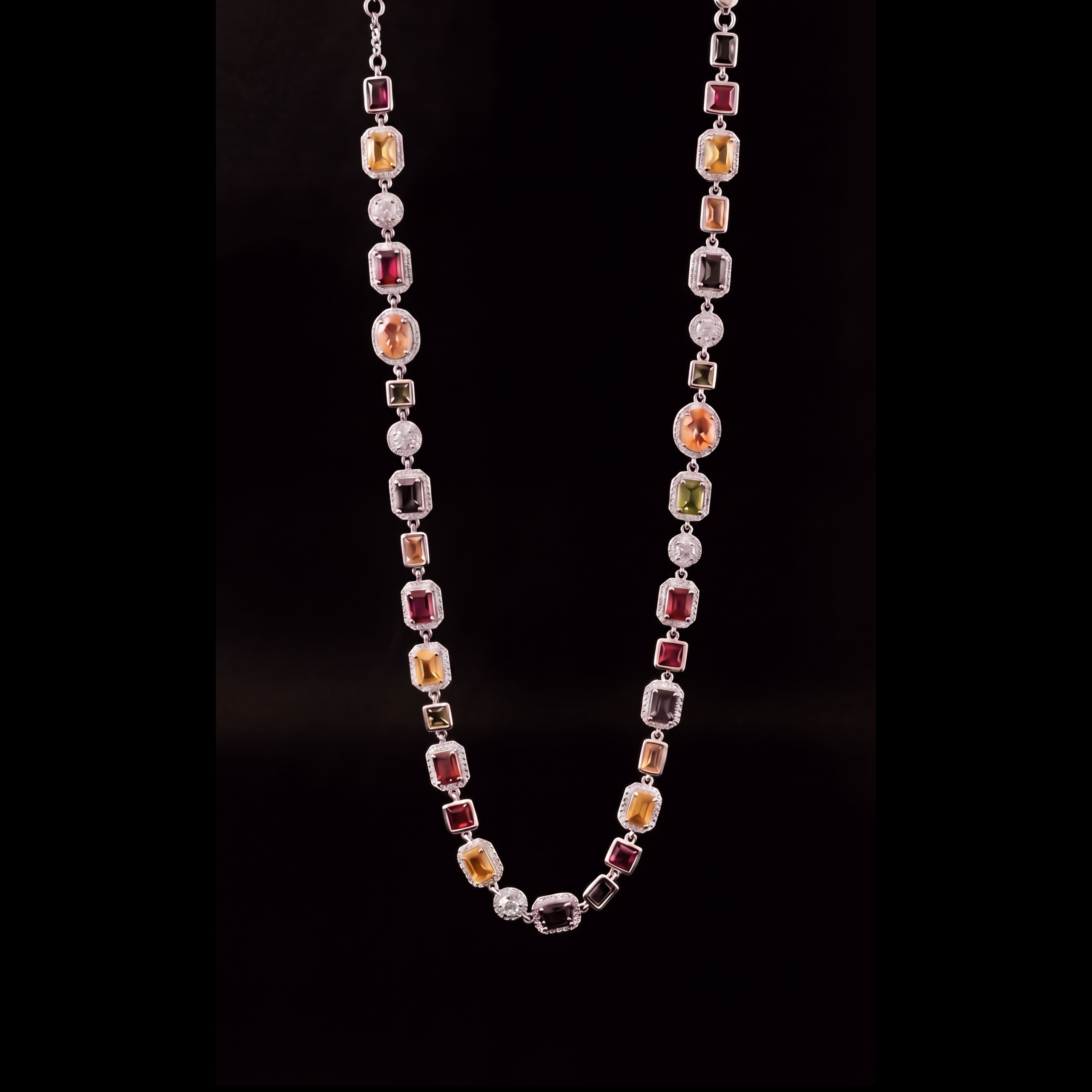 Men's Silver Gemstone Chain Necklace – 316L Stainless Steel | GENTS.