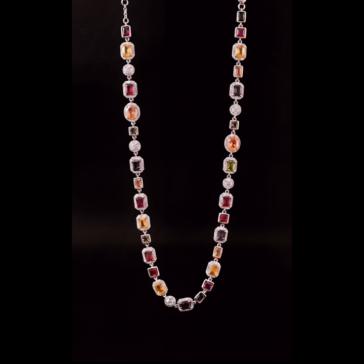 Men's Silver Gemstone Chain Necklace – 316L Stainless Steel | GENTS.