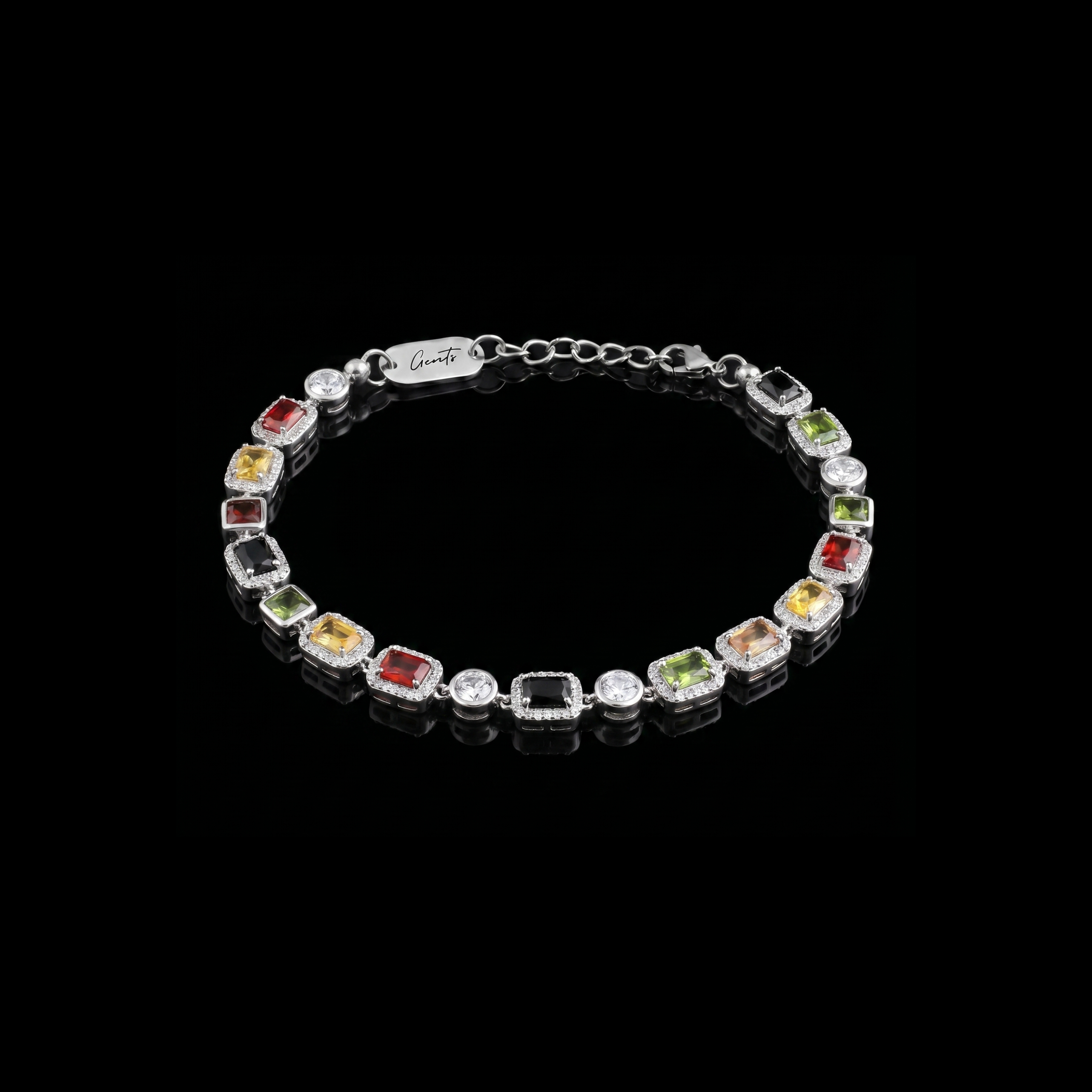 Men's Silver Gemstone Bracelet – Natural Stone | GENTS.