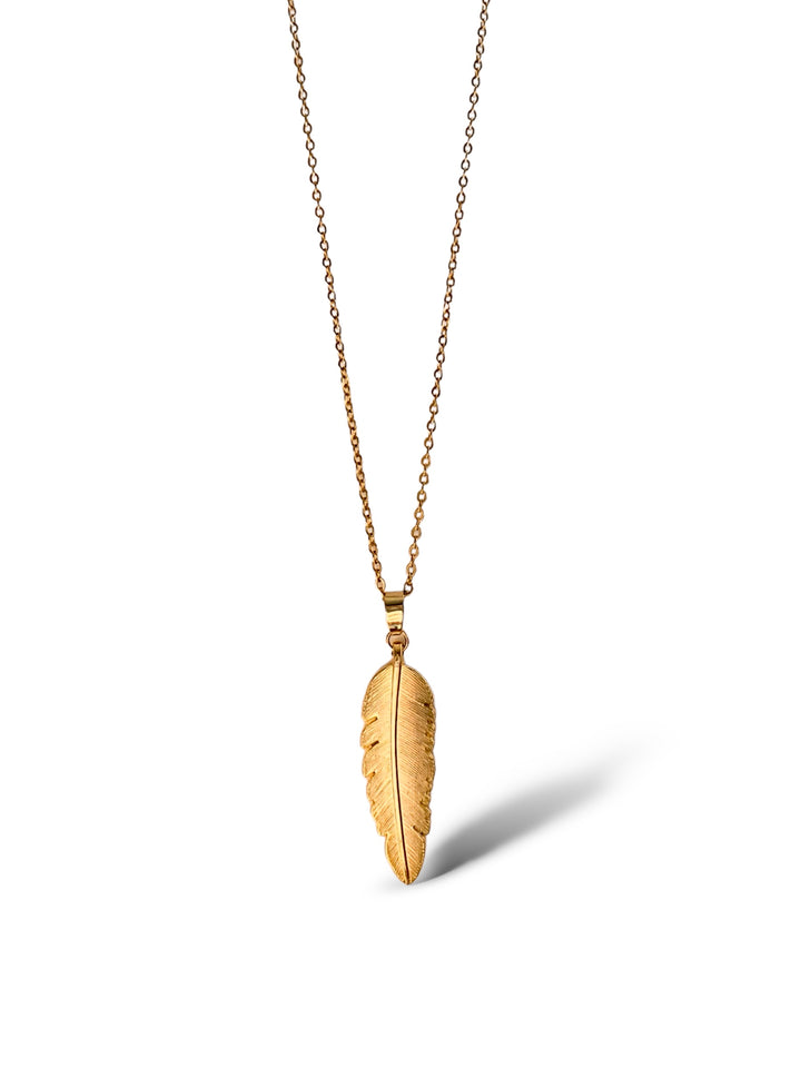 Tree Leaf Necklace, Vermeil Gold.