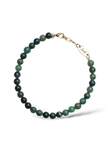 Kambaba Quartz Stone Bracelet, Gold Vermeil