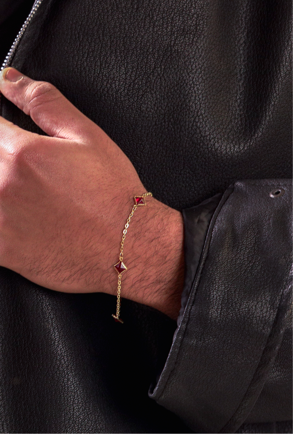 Ruby Bracelet, Gold Vermeil.