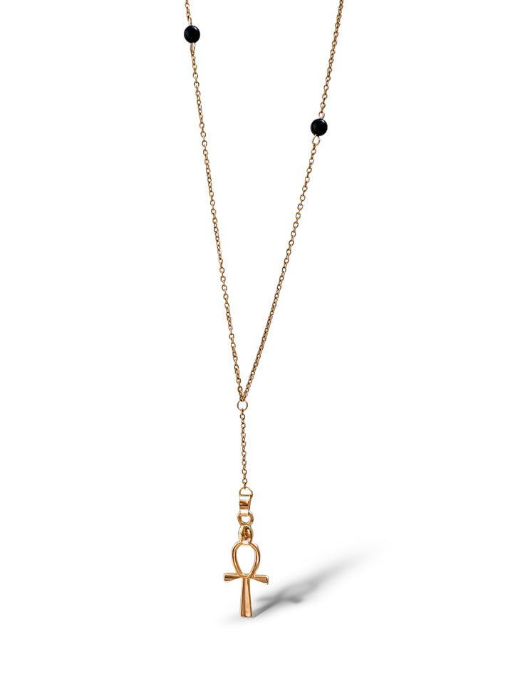 Ankh-X Necklace, Vermeil Gold.