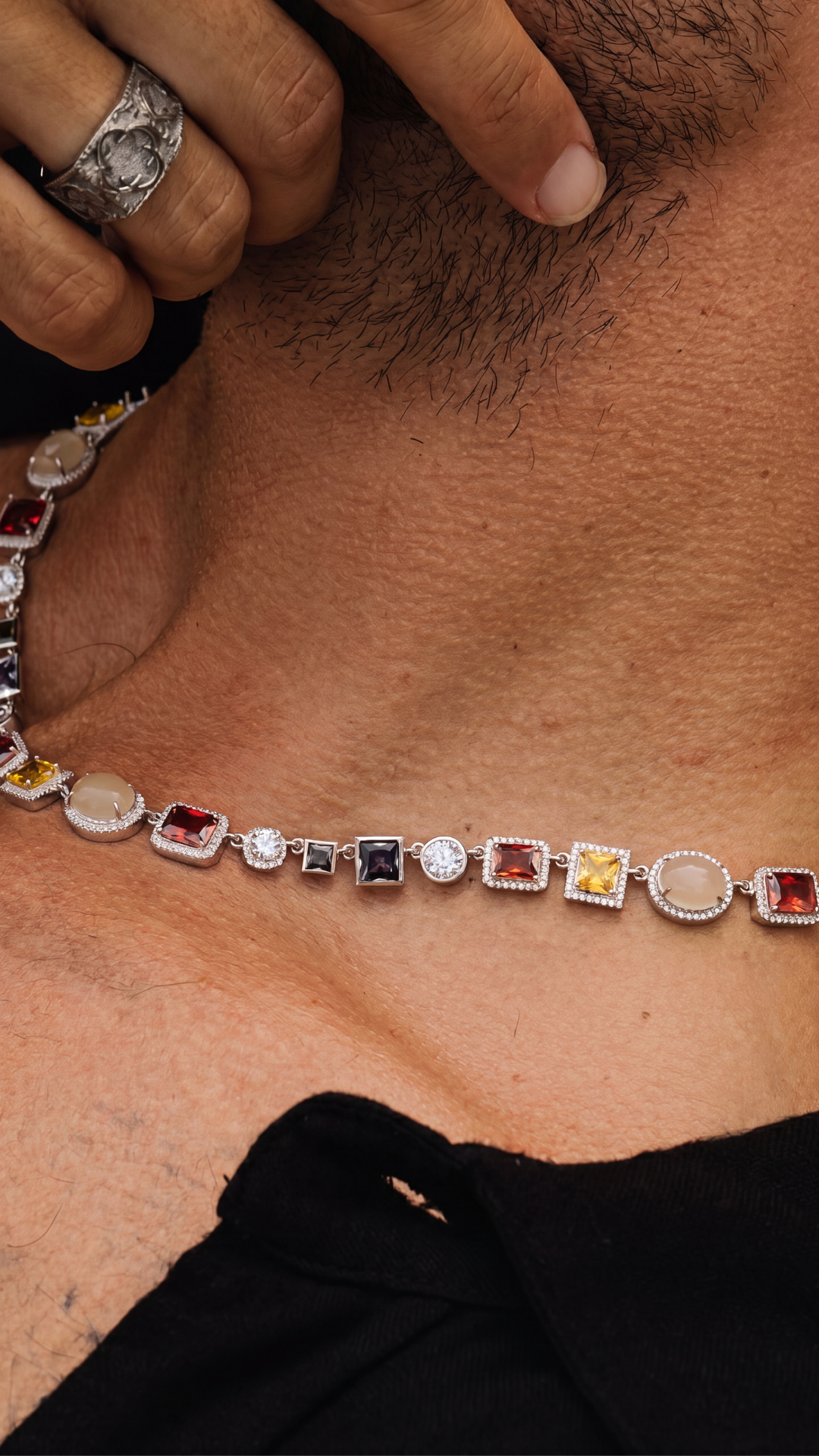 Gemstone Chain Silver detail – GENTS.