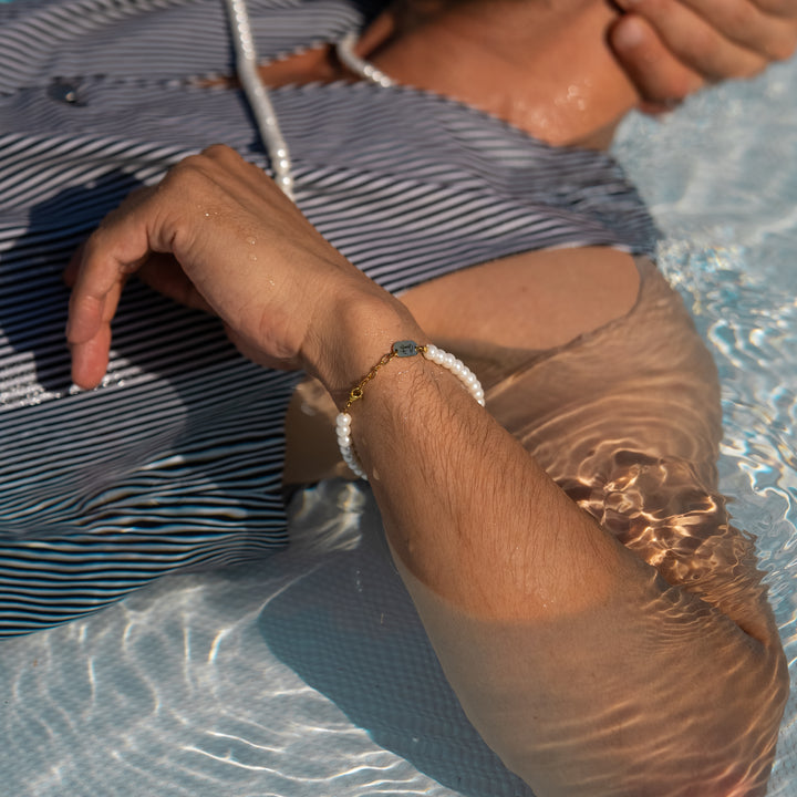 Pearl Stone Bracelet, Gold Vermeil