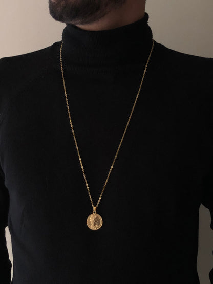 Coin Necklace, Vermeil Gold