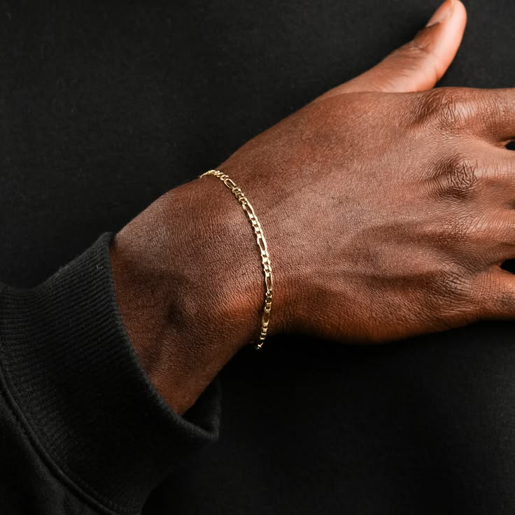 Figaro Chain Bracelet, Gold Vermeil.