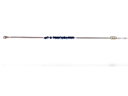 Box-Blue Black Crystal Bracelet, Sterling Silver.