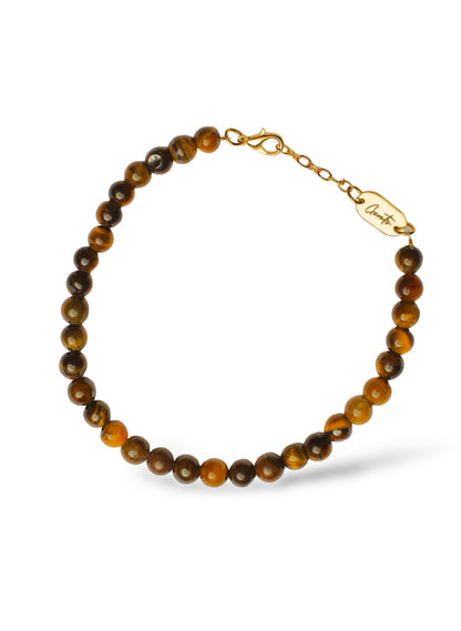 Tiger Eye Stone Bracelet, Gold Vermeil