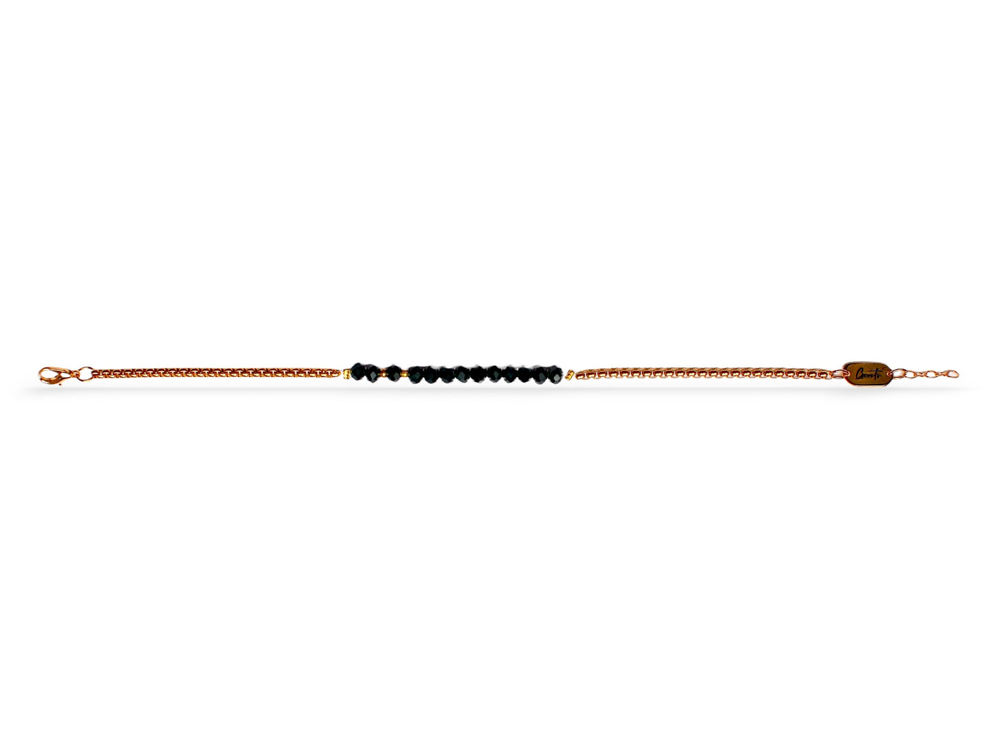 Box-Olive Crystal Bracelet, Vermeil Gold.