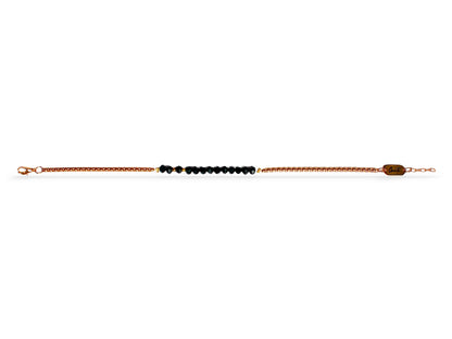 Box-Olive Crystal Bracelet, Vermeil Gold.