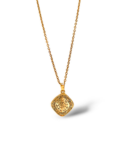 Mandala Necklace, Vermeil Gold
