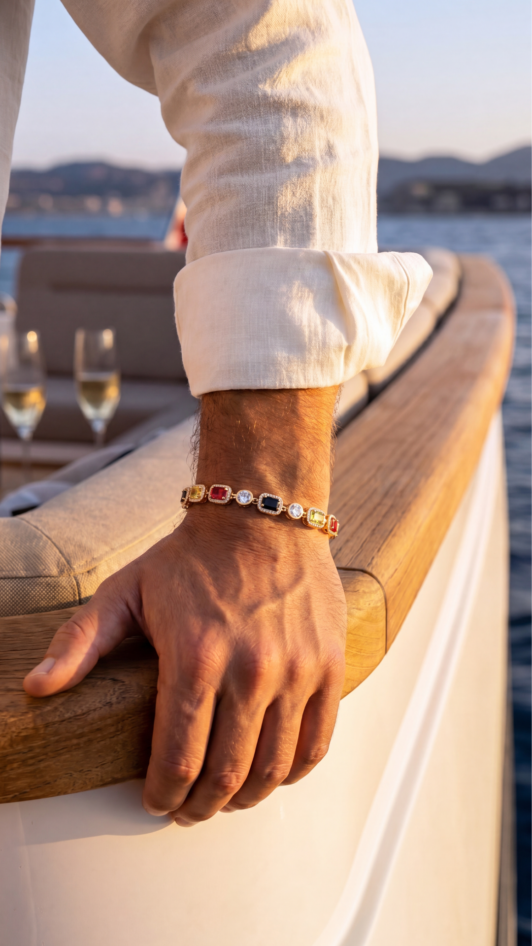 Gemstone Bracelet Gold Vermeil detail – GENTS.