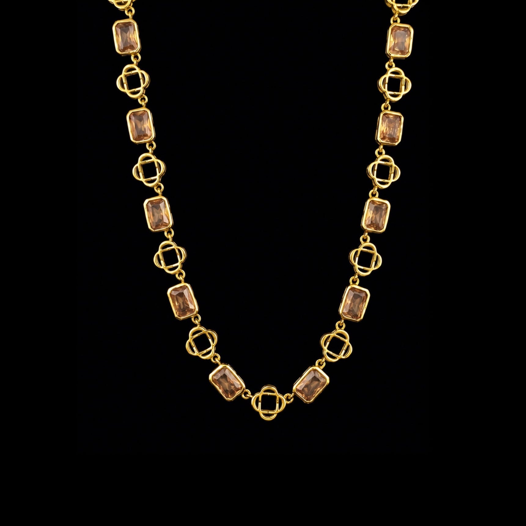 GENTS. Yellow Clover Gemstone Chain, Vermeil Gold