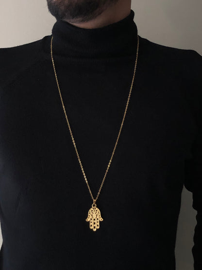 Hamsa Necklace, Vermeil Gold