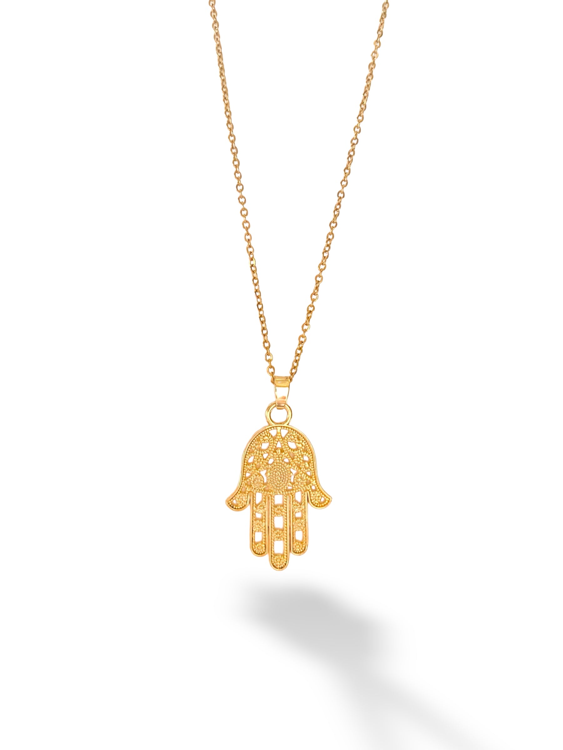 Hamsa Necklace, Vermeil Gold.