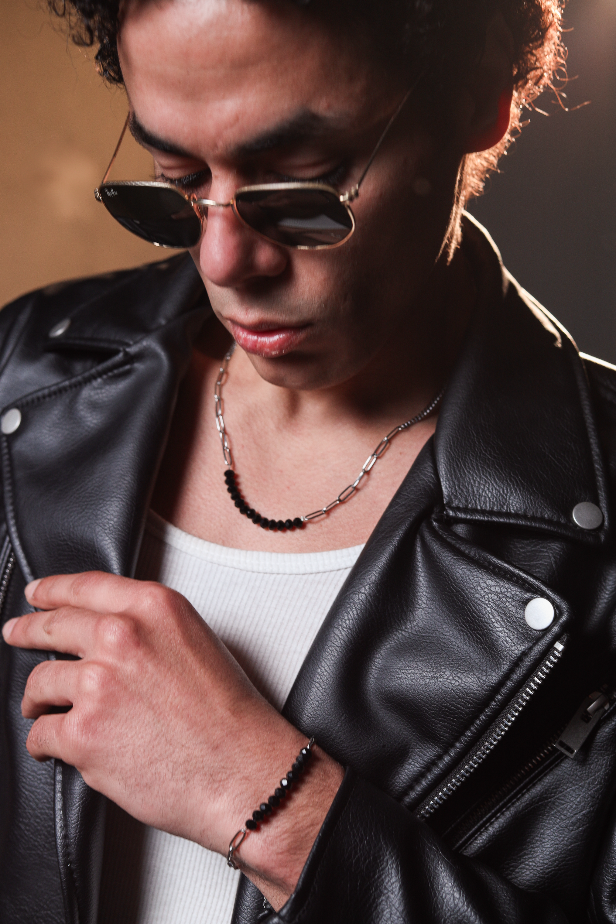 Curb Clip Crystal Bracelet, Silver.