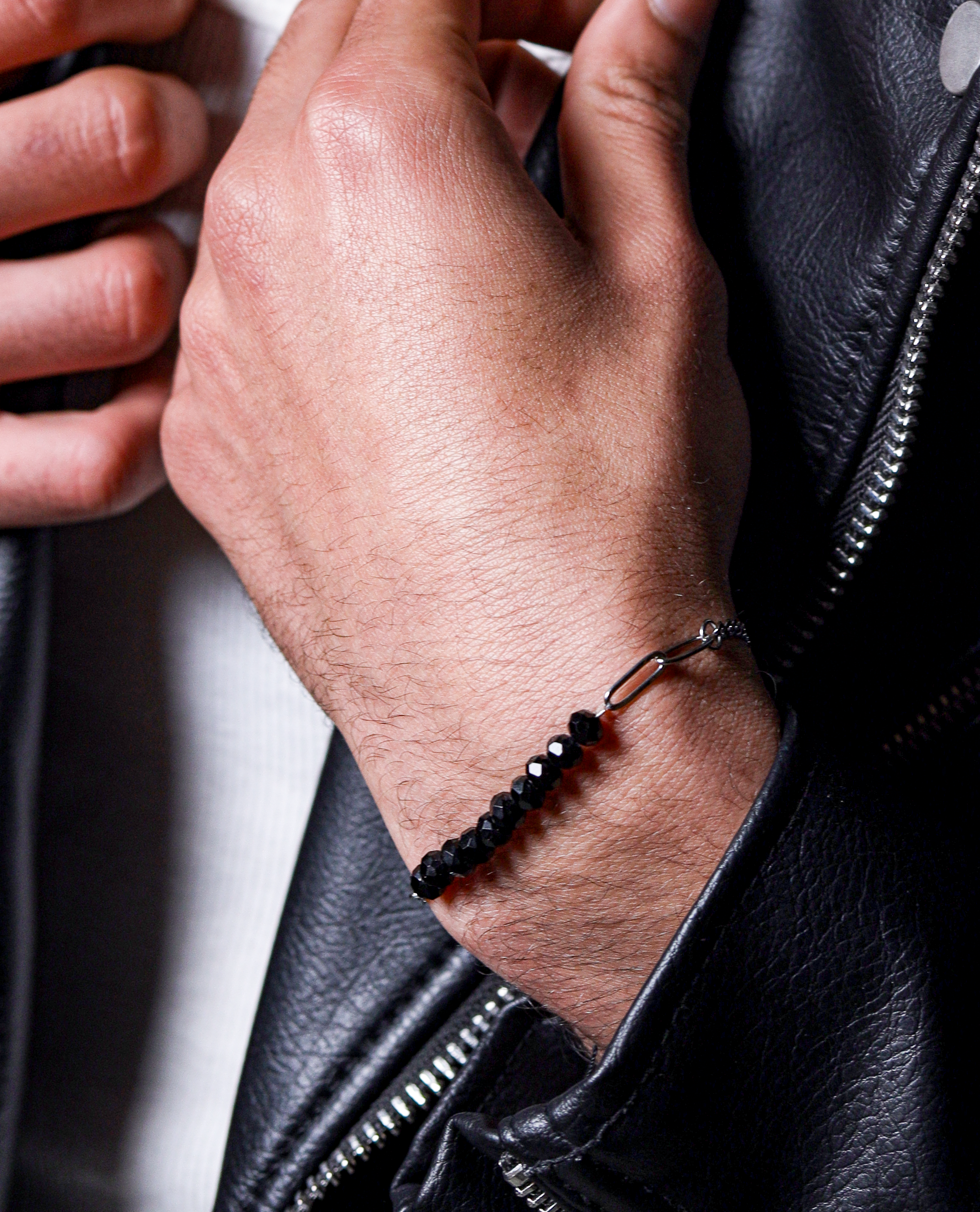 Curb Clip Crystal Bracelet, Silver.