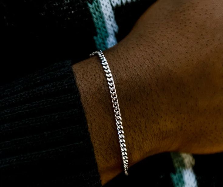 Curb Bracelet, Silver.