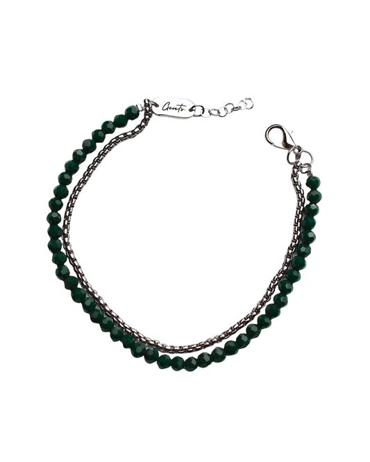 Box-Olive Crystal Bracelet, Sterling Silver.