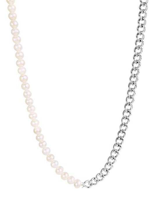 Curb Chain, Fresh Pearl, Sterling Silver