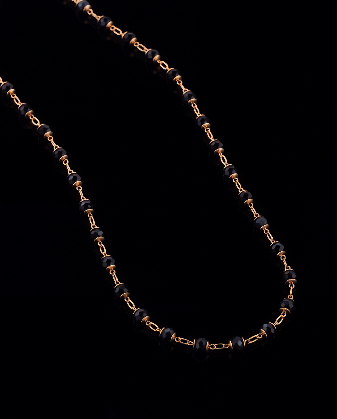 Black Striped Chain, Gold Vermeil.