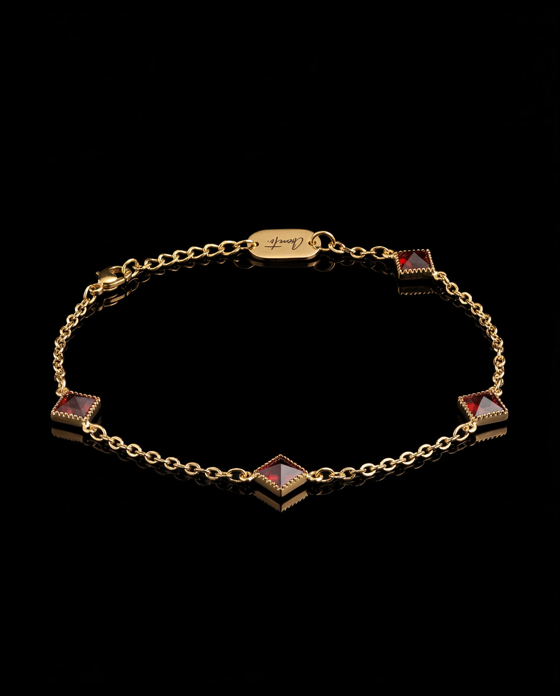 Ruby Bracelet, Gold Vermeil.
