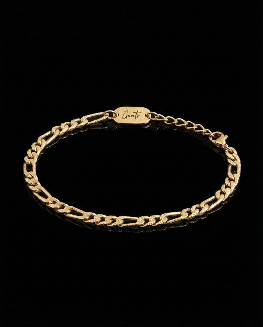 Figaro Chain Bracelet, Gold Vermeil.