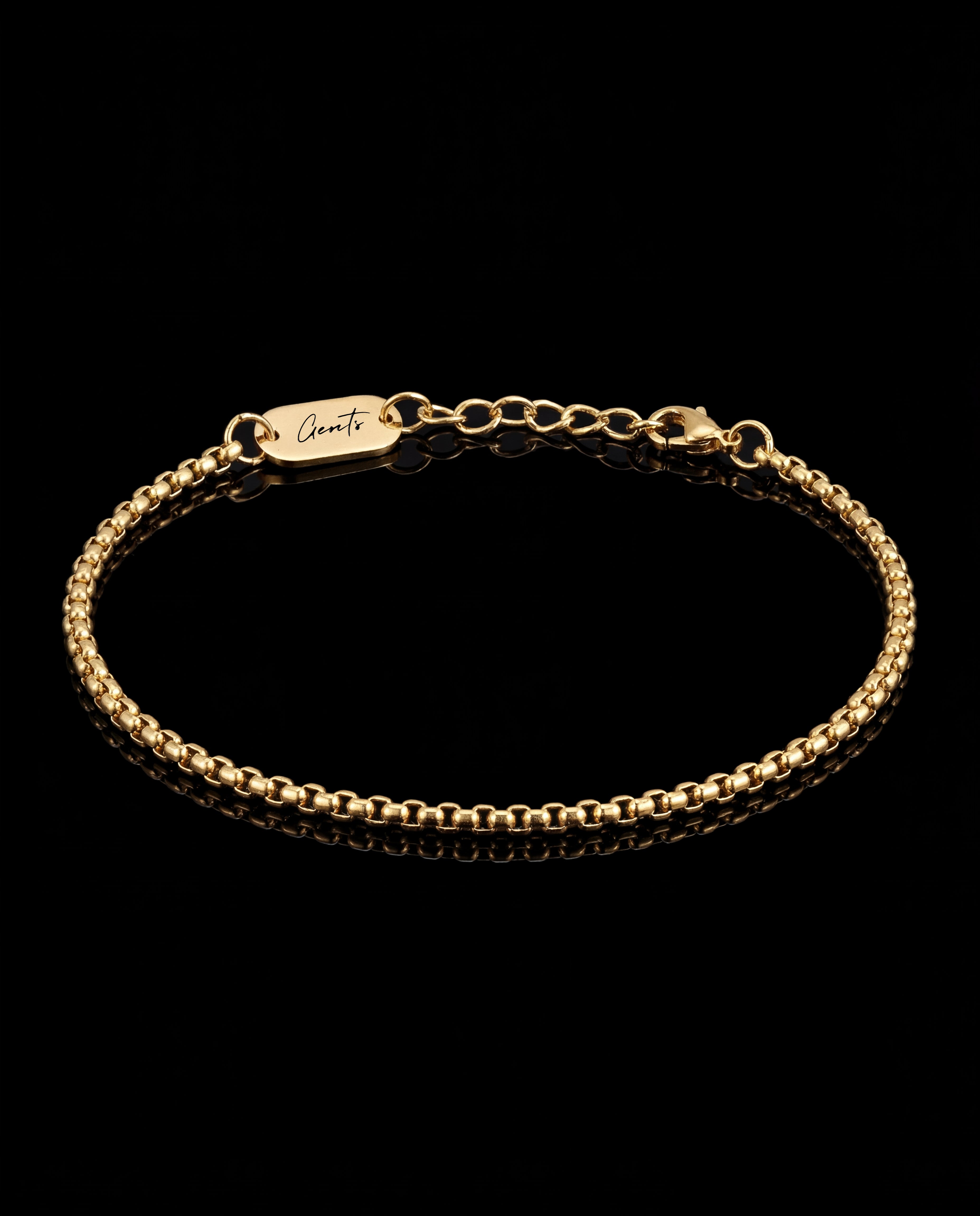 Box Chain Bracelet, Gold Vermeil.