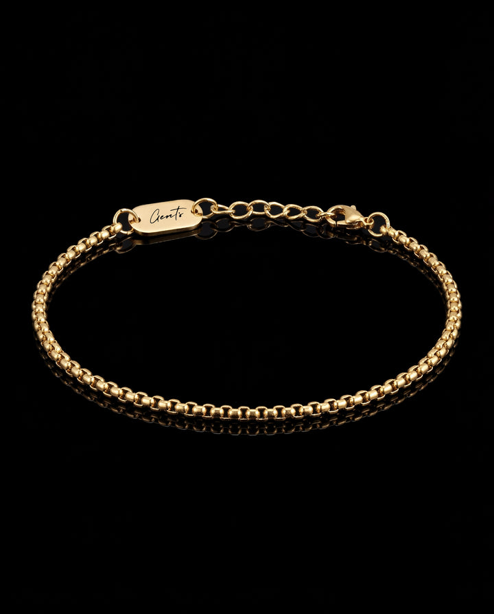 Box Chain Bracelet, Gold Vermeil.