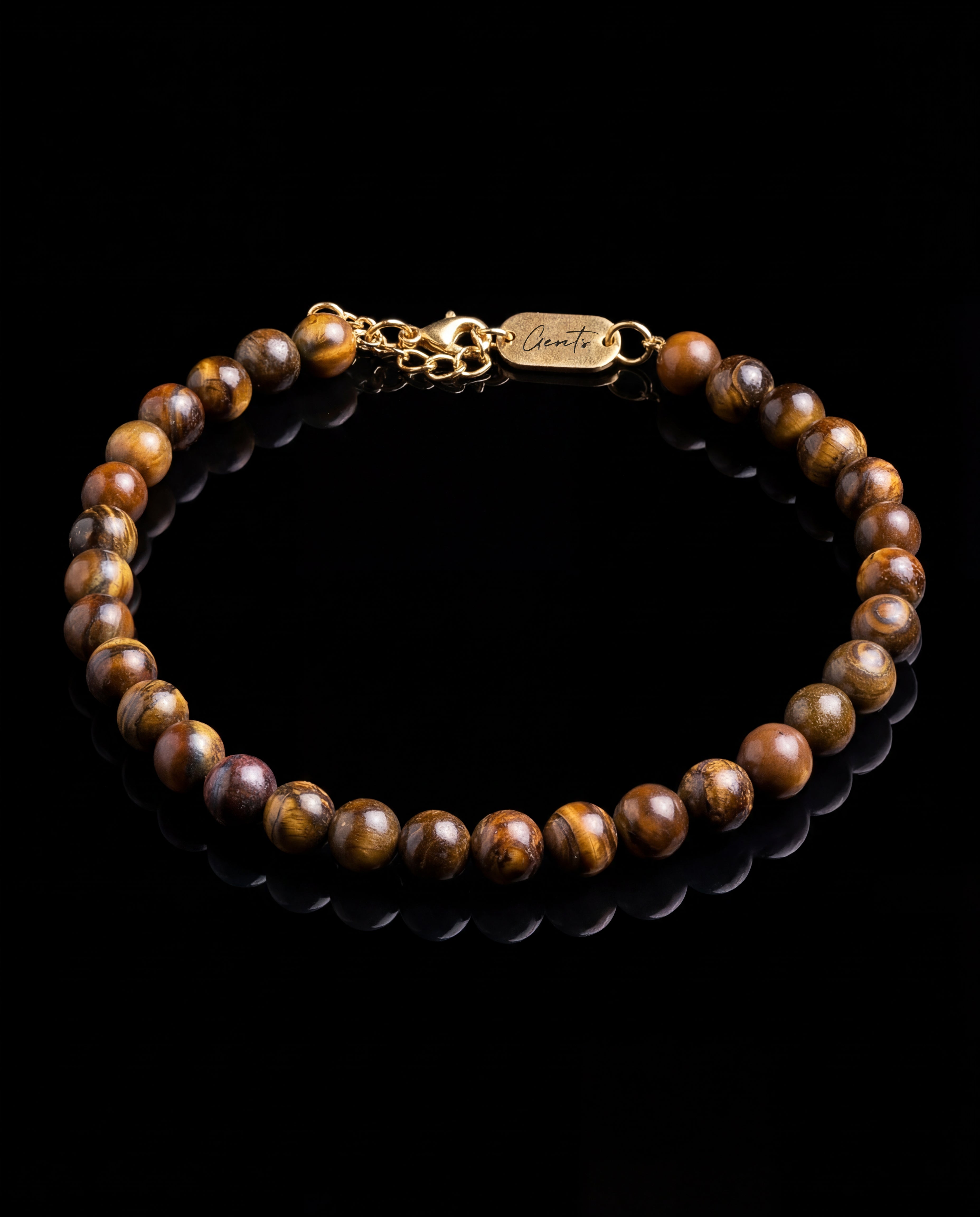 Tiger Eye Stone Bracelet, Gold Vermeil.