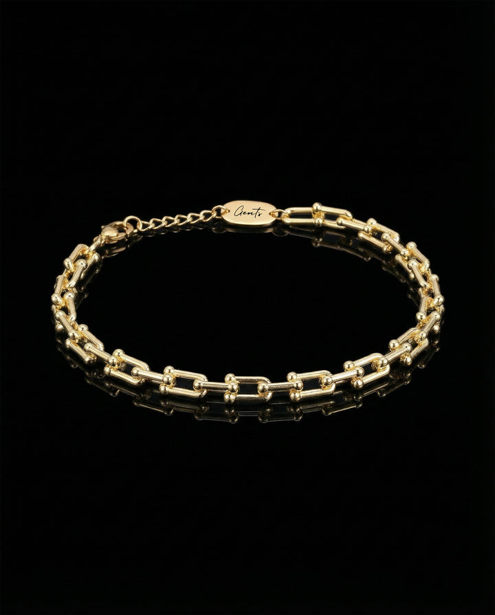 U Link Bracelet, Gold Vermeil.