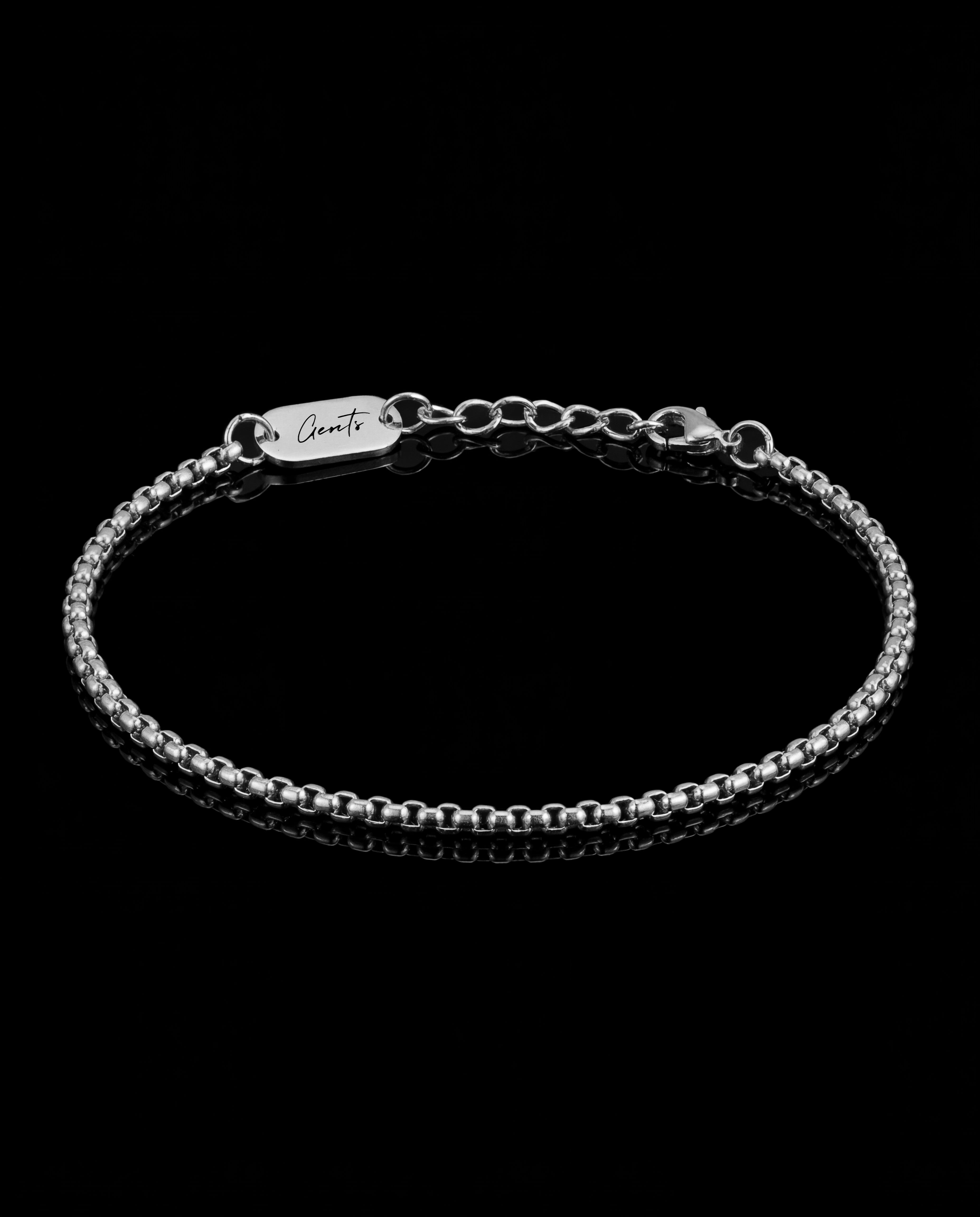 Box Chain Bracelet, Sliver.