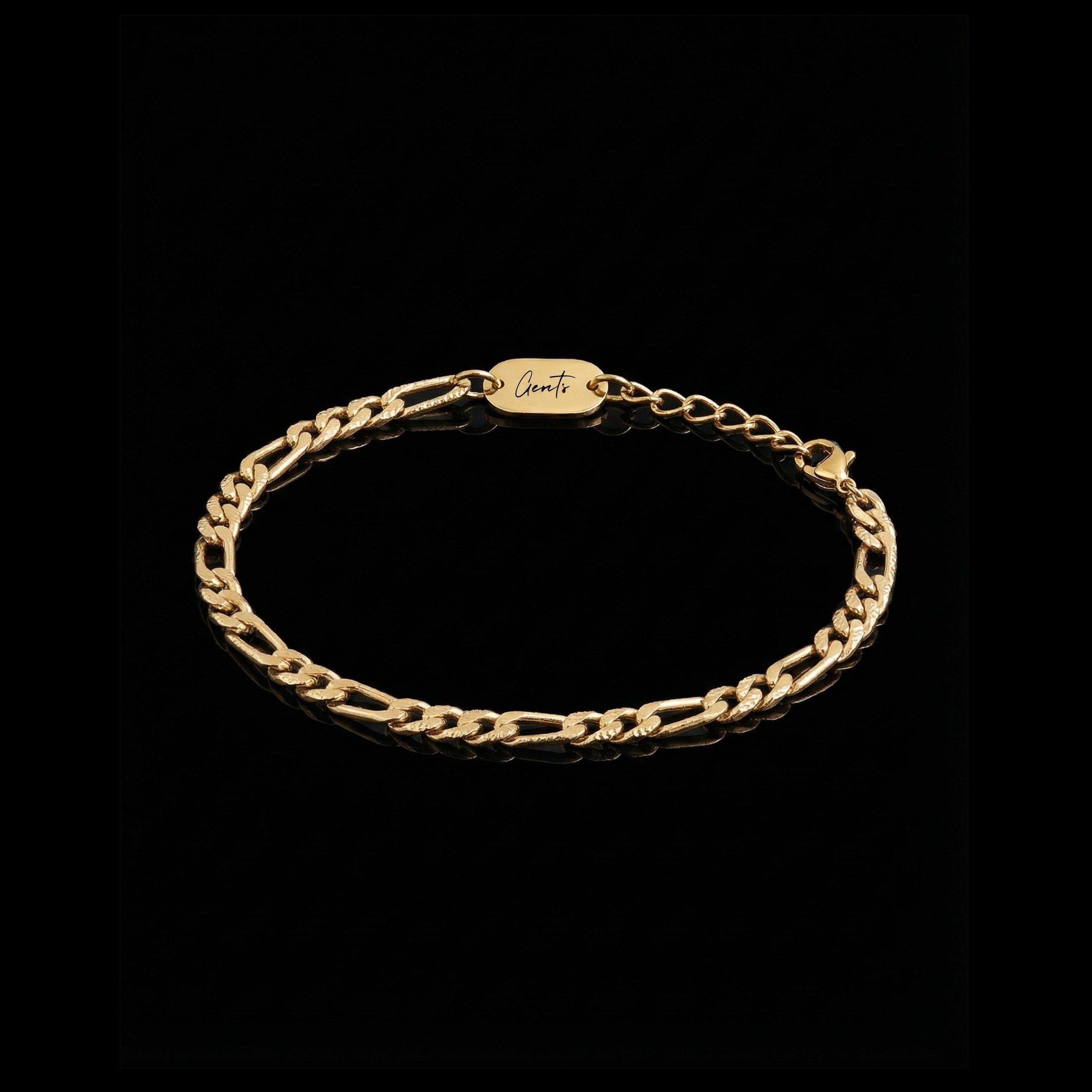 Figaro Chain Bracelet, Gold Vermeil.
