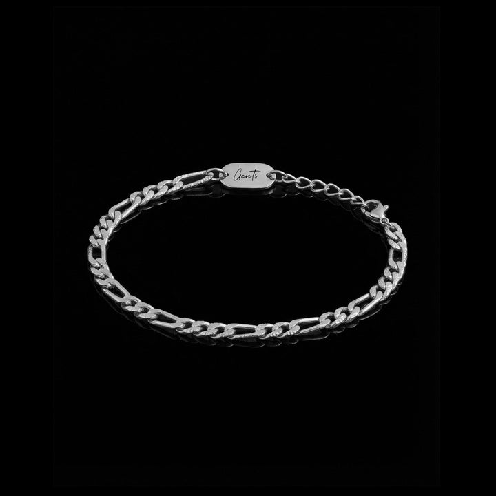 Figaro Chain Bracelet, Silver.