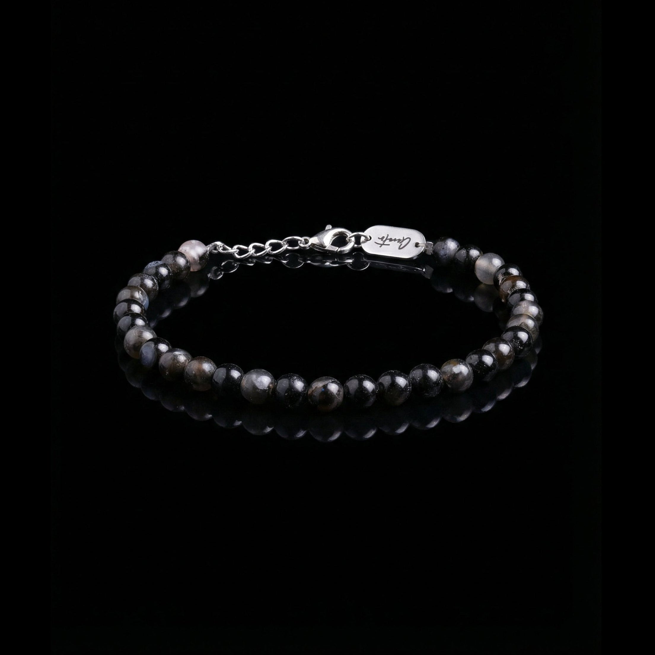 The Nero Stone Bracelet, Silver