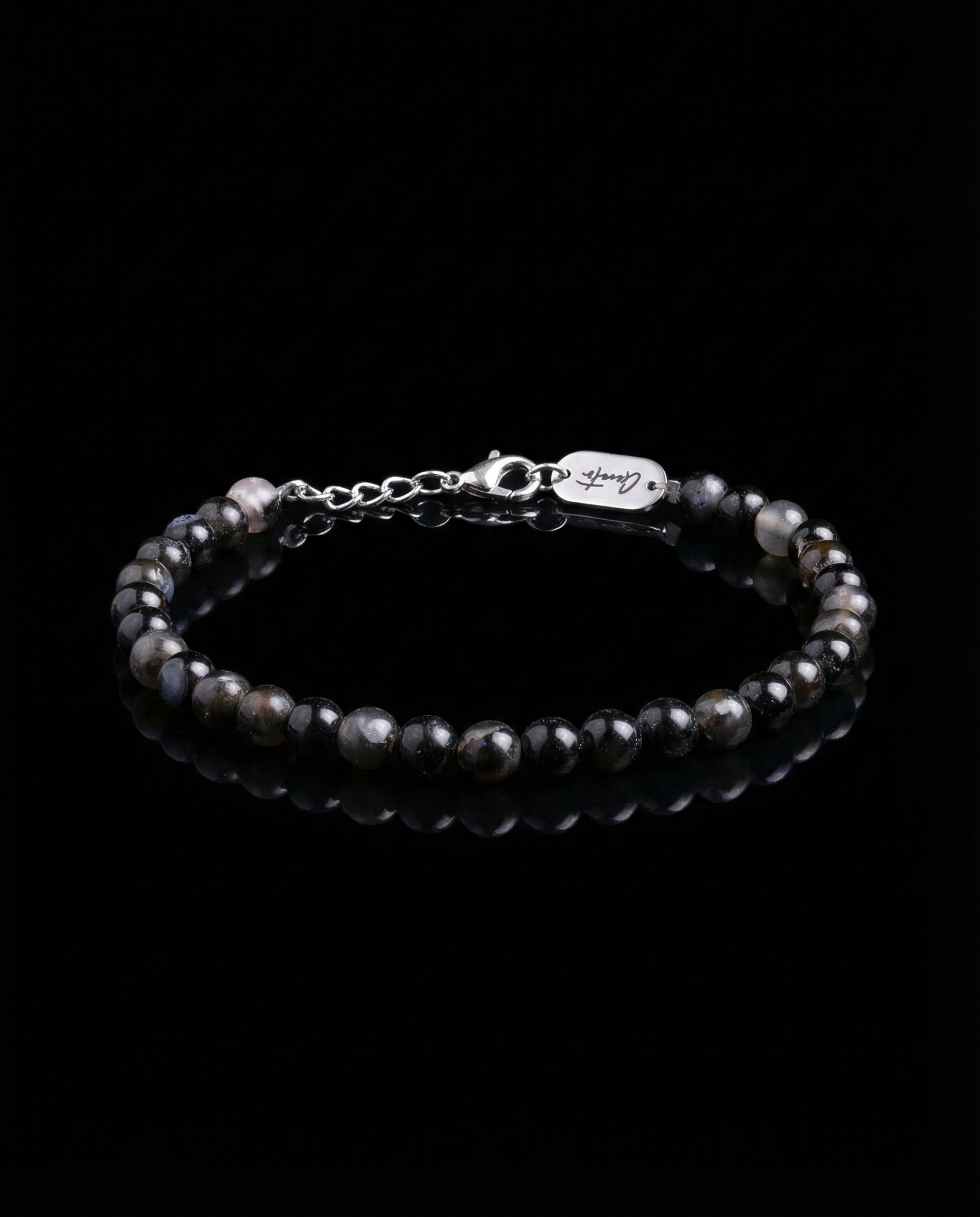 The Nero Stone Bracelet, Silver