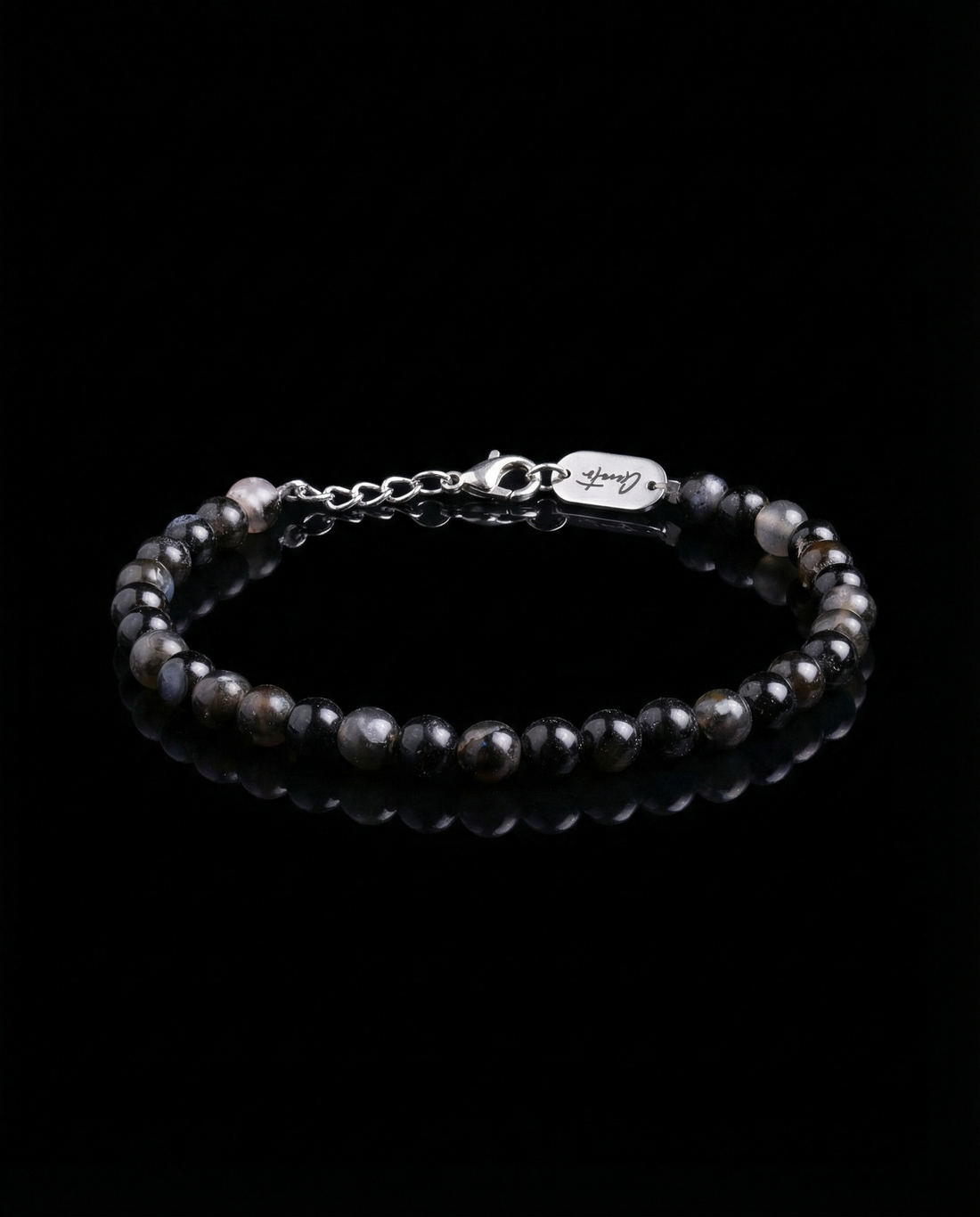 The Nero Stone Bracelet, Silver