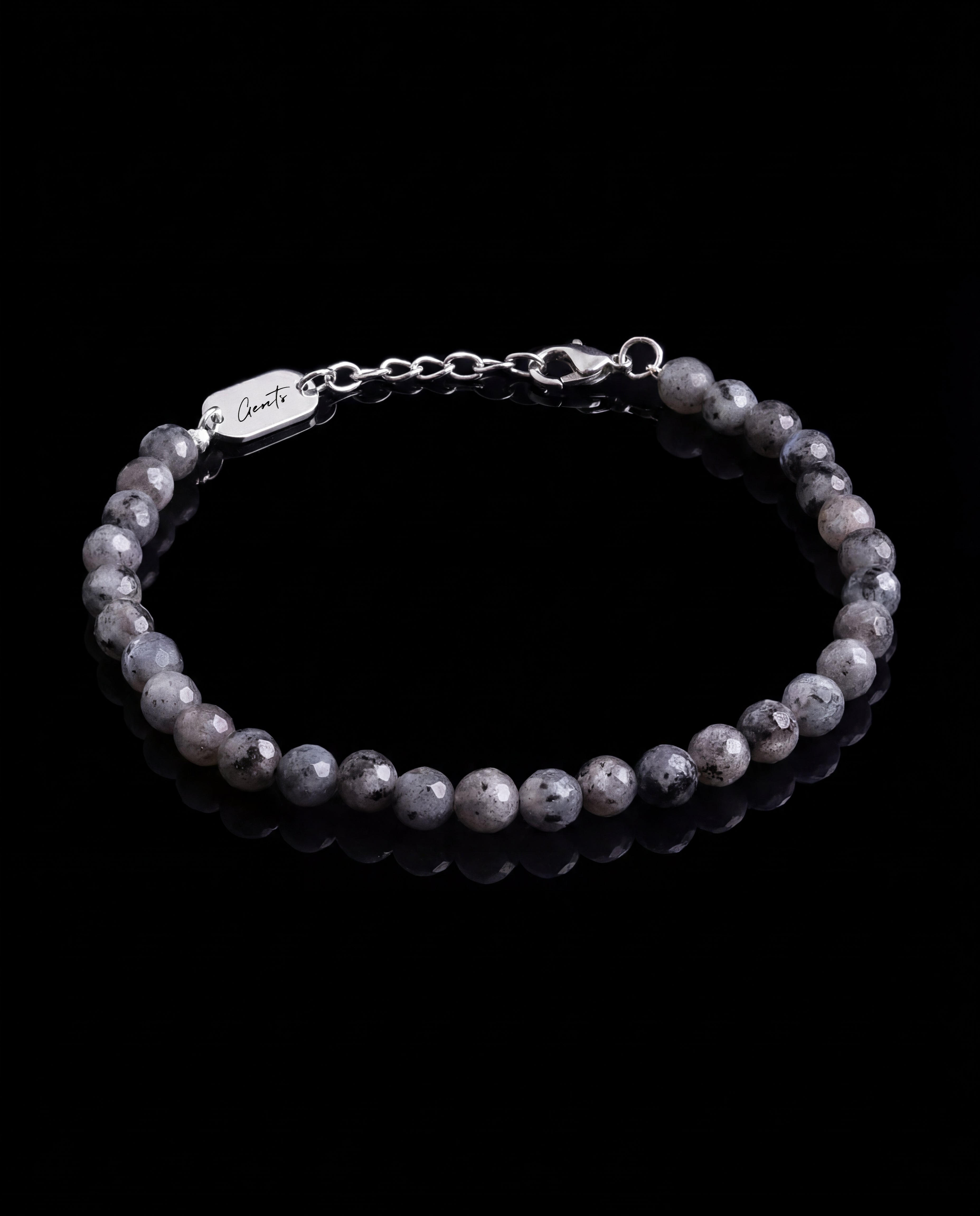 Titan Grey Stone Bracelet, Silver.