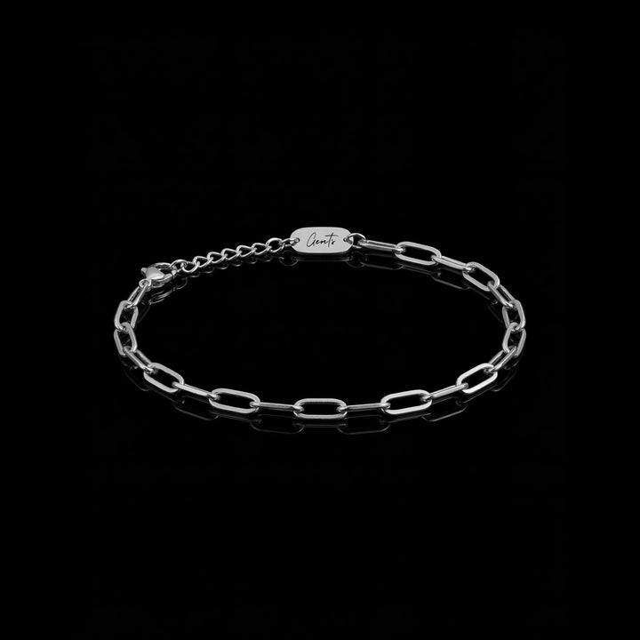 GENTS. Clip Bracelet Silver 316L Stainless Steel Free Size 17-22cm