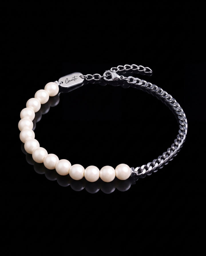 Curb, Fresh Pearl Bracelet, Silver