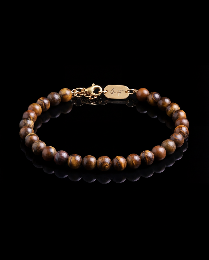 Tiger Eye Stone Bracelet, Gold Vermeil.
