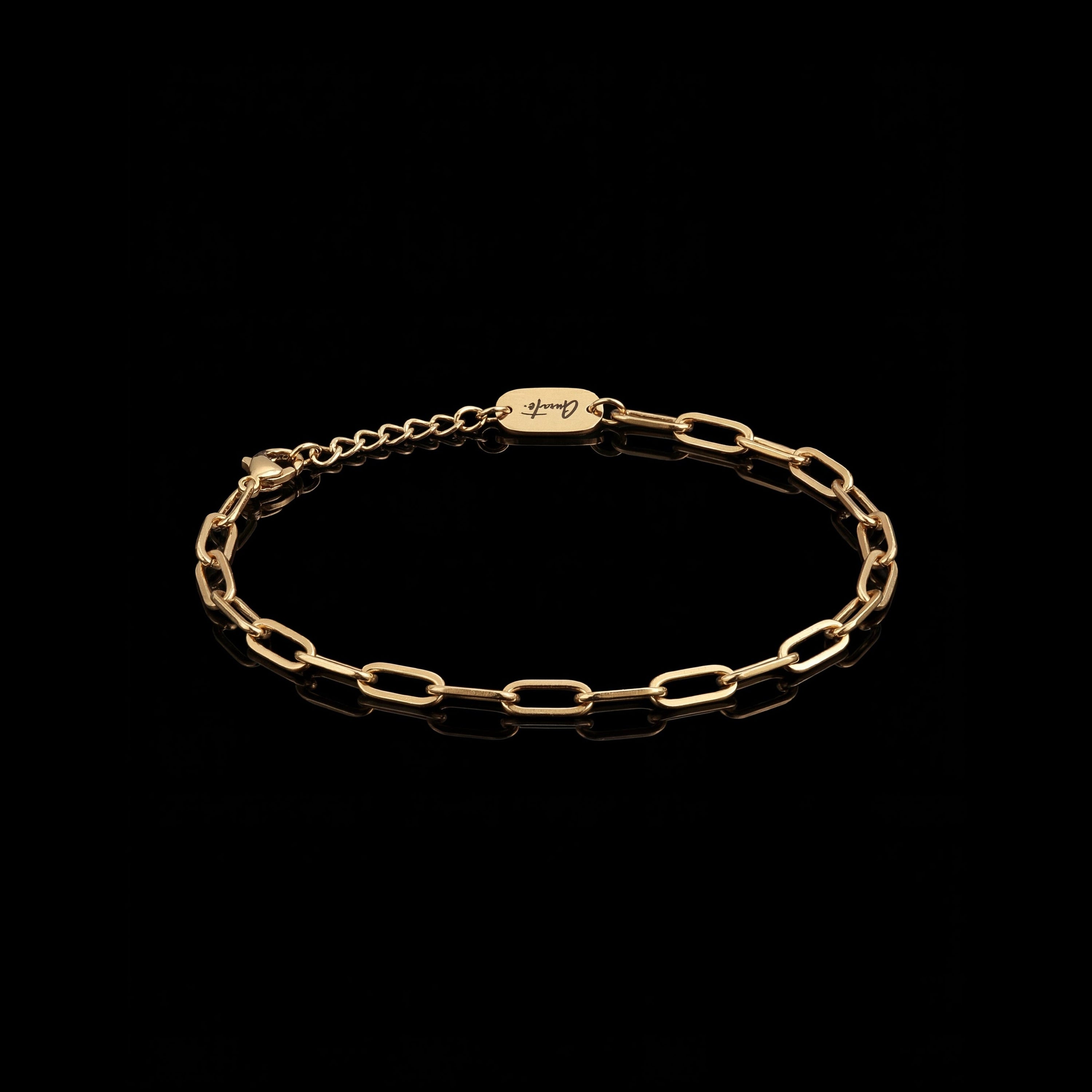 GENTS. Clip Bracelet Gold Vermeil 18K 316L Stainless Steel Free Size 17-22cm